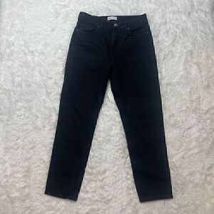 Zara Straight Leg Tapered Jeans Size 8 Black Denim High Rise